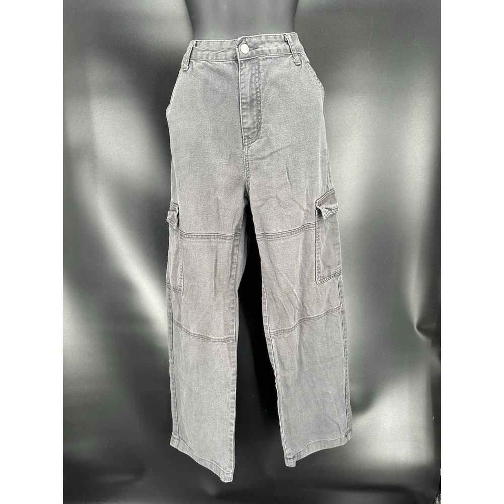 Song Pants Womens 13/31‎ Black Cargo Jeans Skater Punk Rock Grunge Straight